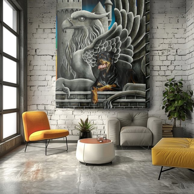 Rottweiler Dog Gargoyle Fantasy Wandteppich (Von Creator hochgeladen)