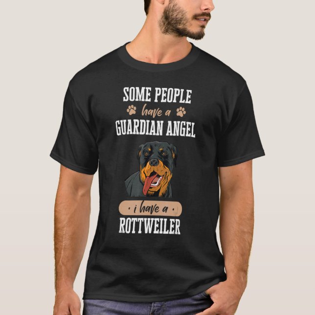 Rottweiler Dog Guardian Angel T-Shirt (Vorderseite)