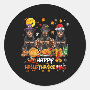 Rottweiler Dog Happy Halloween Erntedank Merry Runder Aufkleber