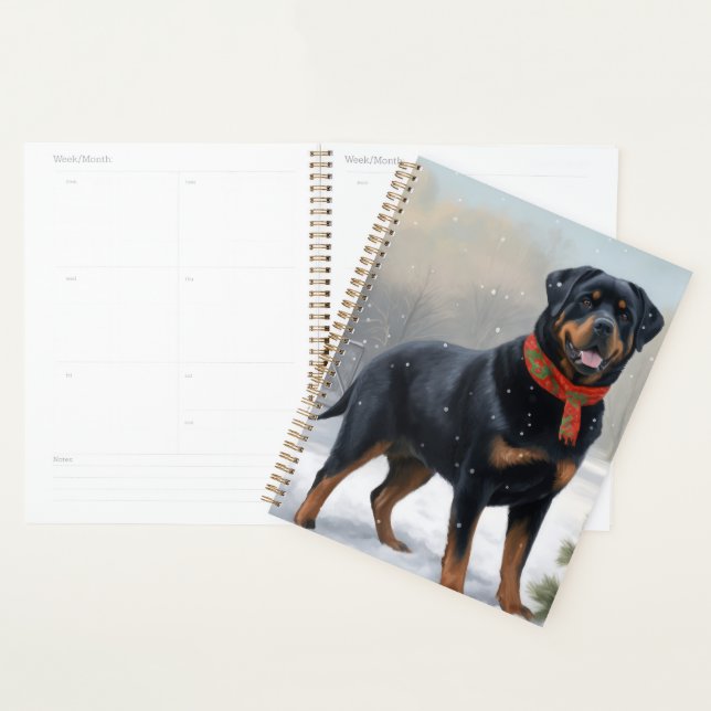 Rottweiler Dog in Schnee Weihnachten Planer (Anzeige)