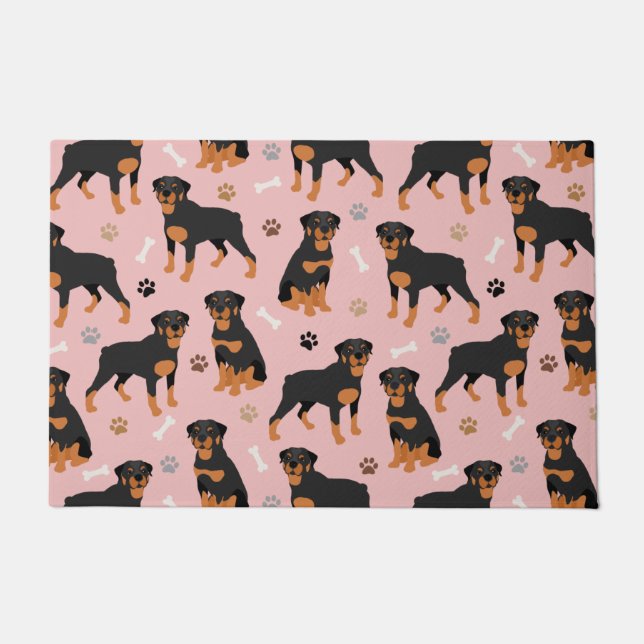 Rottweiler Dog Knochen und Paws Doormat Fußmatte (Vorderseite)