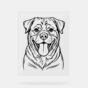 Rottweiler Dog Line Art - minimalistische Kunstlin Acrylschild