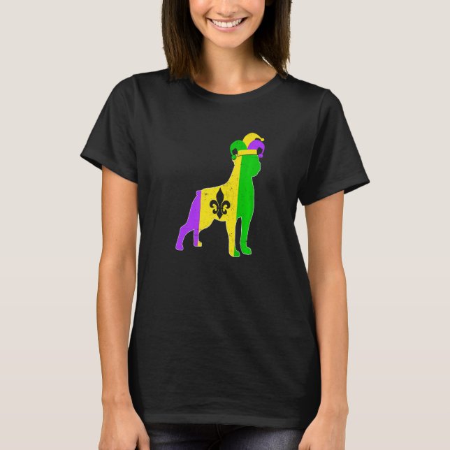 Rottweiler Dog Mardi Gras Carnivals Funny Puppy Je T-Shirt (Vorderseite)