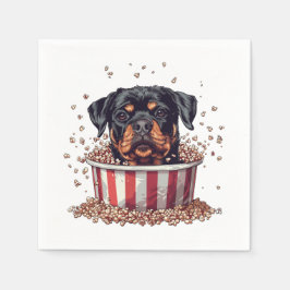 Rottweiler Dog Movie Popcorn Ecket Serviette