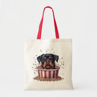 Rottweiler Dog Movie Popcorn Ecket Tragetasche