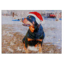 Rottweiler Dog Painting Glass Cutting Board