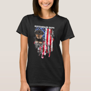 Rottweiler Dog Papa Usa Flag Happy Vatertag 4t T-Shirt