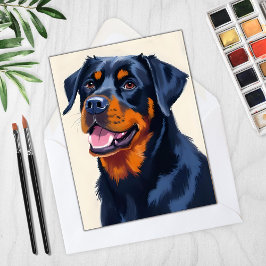 Rottweiler Dog Pet Painting Card