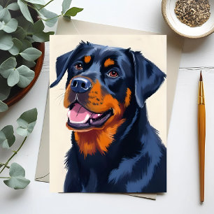 Rottweiler Dog Pet Painting Postkarte