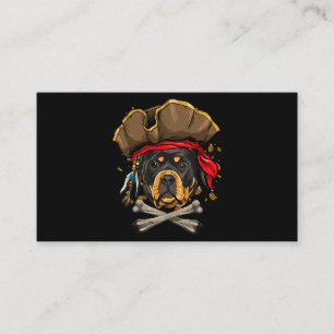 Rottweiler Dog Pirate Piratenflagge Flag Crossbone Visitenkarte