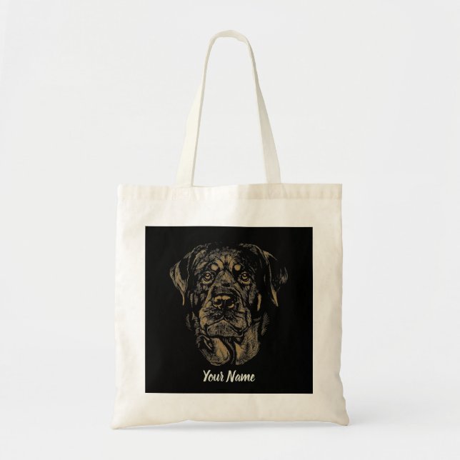 Rottweiler Dog Portrait Tragetasche (Vorne)