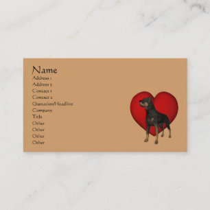 Rottweiler Dog Red Heart Animal Business Card Visitenkarte