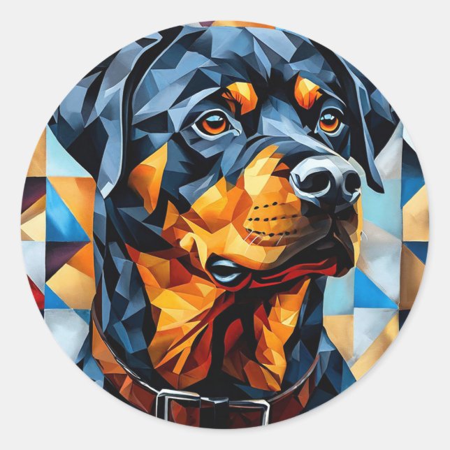 Rottweiler Dog Runder Aufkleber (Vorderseite)