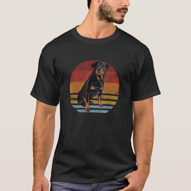 Rottweiler Dog s Retro Style Rottie Cool Cute Pet  T-Shirt (Vorderseite)