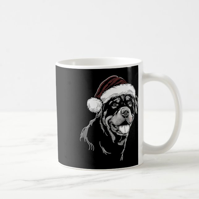 Rottweiler Dog Santa Hat Christmas Xmas Pajama  Kaffeetasse (Rechts)