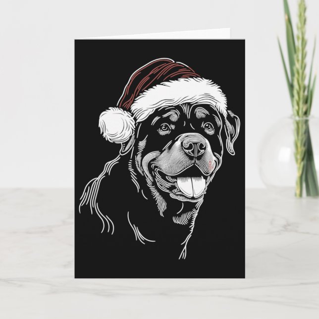 Rottweiler Dog Santa Hat Christmas Xmas Pajama  Karte (Vorderseite)