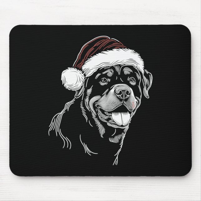 Rottweiler Dog Santa Hat Christmas Xmas Pajama  Mousepad (Vorne)