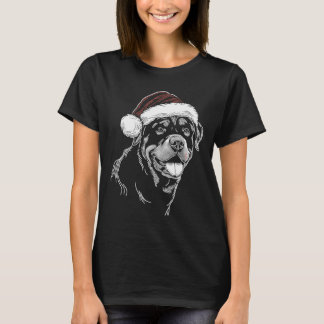 Rottweiler Dog Santa Hat Christmas Xmas Pajama  T-Shirt