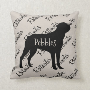 Rottweiler Dog Silhouette Kissen