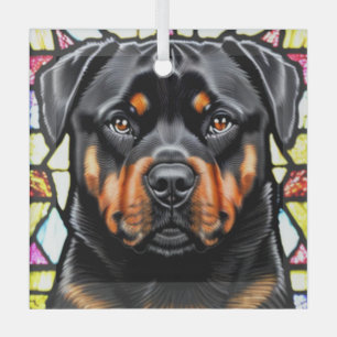 Rottweiler Dog "Stains Glass" Ornament Aus Glas