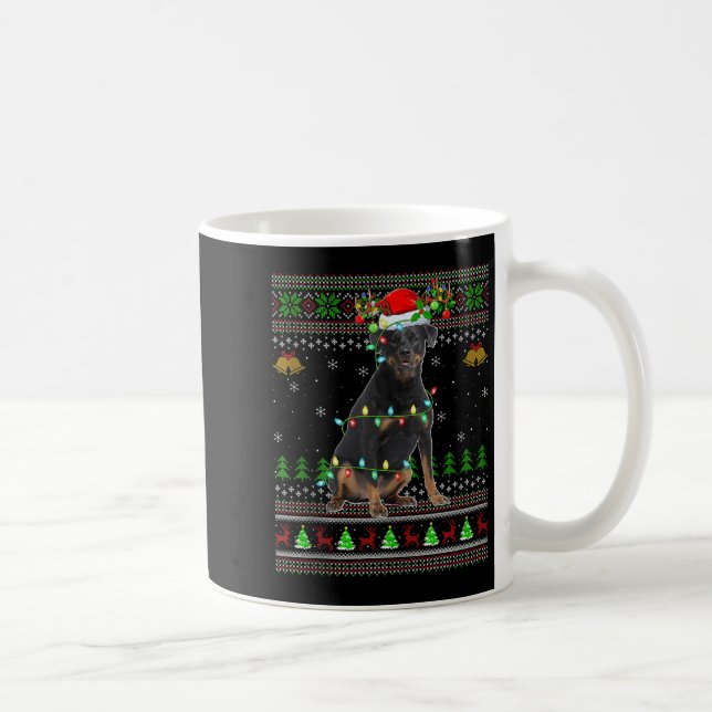Rottweiler Dog Ugly Christmas Sweaters Holiday San Kaffeetasse (Rechts)