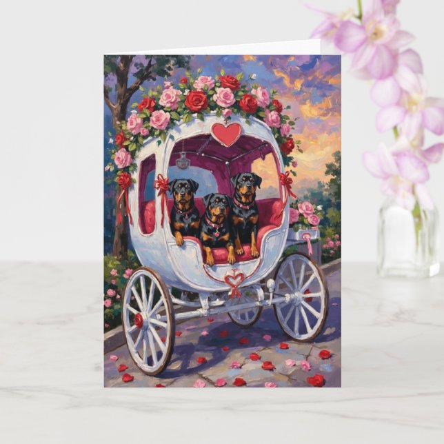 Rottweiler Dog Valentine's Day Karte (Orchidee)
