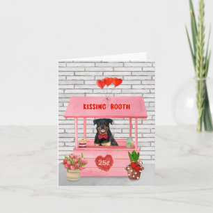 Rottweiler Dog Valentine's Day Kissing Booth Karte