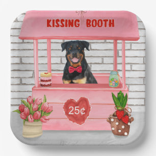 Rottweiler Dog Valentine's Day Kissing Booth Pappteller