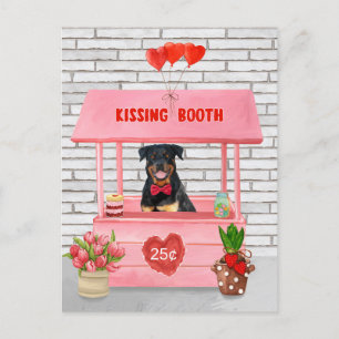 Rottweiler Dog Valentine's Day Kissing Booth Postkarte