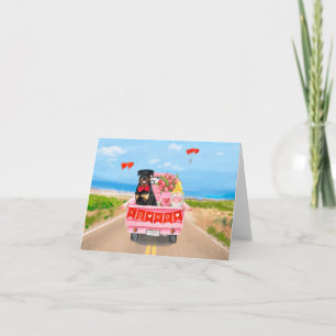 Rottweiler Dog Valentine's Day Lkw Herz Karte