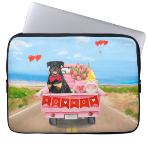 Rottweiler Dog Valentine's Day Lkw Herz Laptopschutzhülle