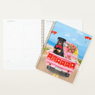 Rottweiler Dog Valentine's Day Lkw Herz Planer