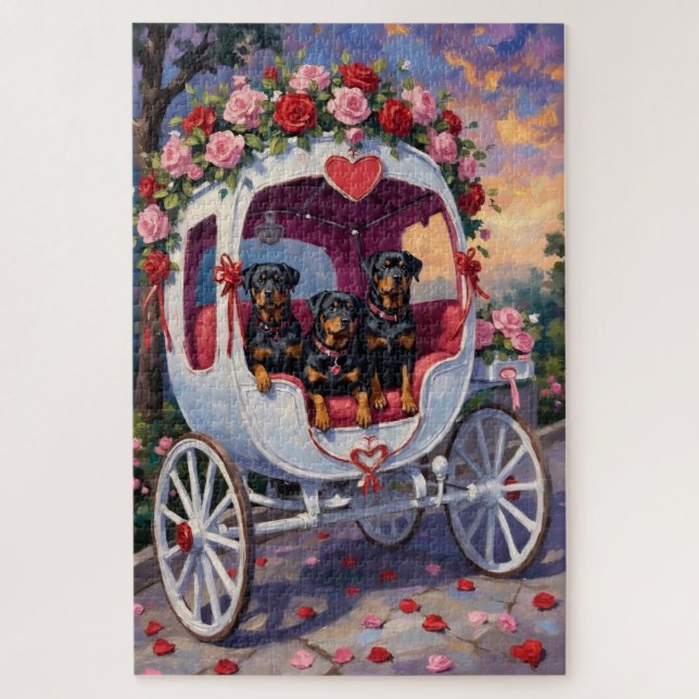 Rottweiler Dog Valentine's Day Puzzle (Vertikal)