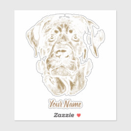 Rottweiler Dog Vintag Portrait Rottie Design Aufkleber