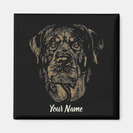 Rottweiler Dog Vintag Portrait Rottie Design Magnet