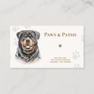Rottweiler Dog Walker Pet Sitzen Visitenkarte