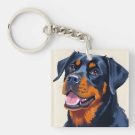 Rottweiler | Dog Watercolor Pet Painting Schlüsselanhänger