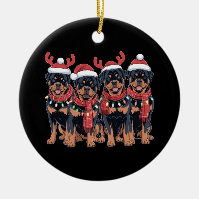 Rottweiler Dog Weihnachten Weihnachten Weihnachten Keramik Ornament (Vorne)