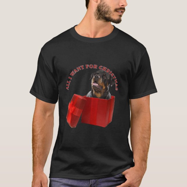 Rottweiler Dog Weihnachtsbaum Weihnachtsfest T-Shirt (Vorderseite)
