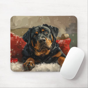 Rottweiler Dog Weihnachtsfest Mousepad