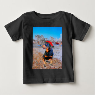 Rottweiler Dog Weihnachtsmalerei Baby T-shirt