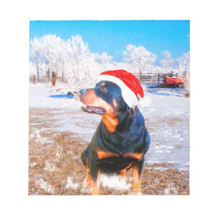 Rottweiler Dog Weihnachtsmalerei Notizblock
