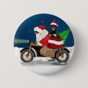 Rottweiler Dog Weihnachtsmann   Button