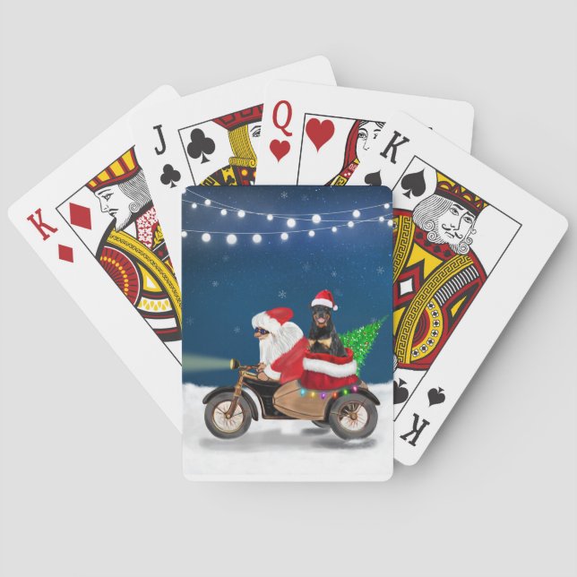 Rottweiler Dog Weihnachtsmann Spielkarten (Rückseite)