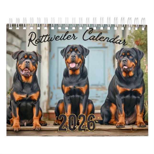 Rottweiler Dogs Wall Calendar 2026 Kalender (Titelbild)