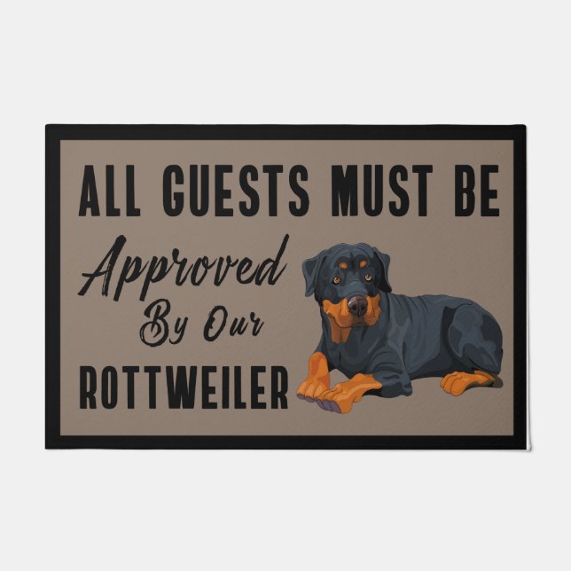 Rottweiler Doormat, alle Besucher müssen zugelasse Fußmatte (Vorderseite)