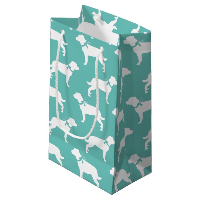 Rottweiler Doppy Puppy Rottie Kleine Geschenktüte (Vorderseite Schrägansicht)