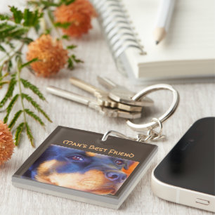 Rottweiler Editable Portrait Beautiful Animal Dog Schlüsselanhänger