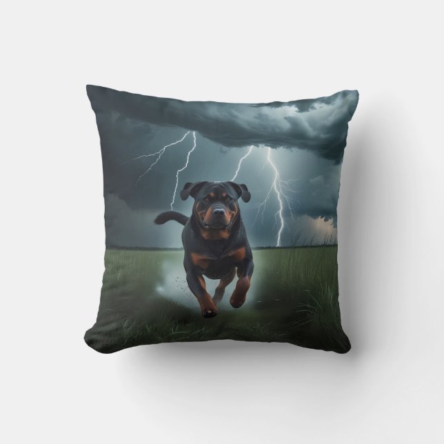 Rottweiler Elegant Throw Kissen (Vorderseite)