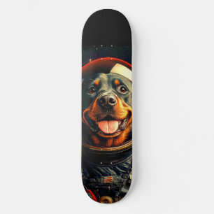 Rottweiler Erkundung Skateboard